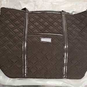 Vera Bradley Elegant Quilted Tote Bag in ESPRESSO